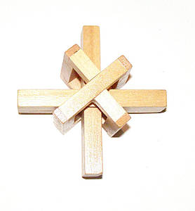 Дерев'яна головоломка Хрест-вертушка
