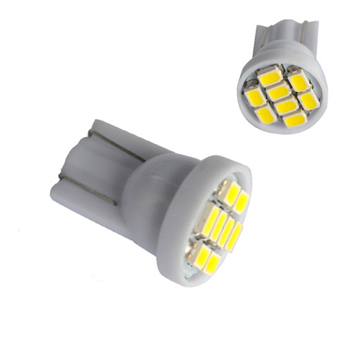 2x LED T10 W5W лампа в автомобіль, 8 SMD 3020, білий (000313), фото 1
