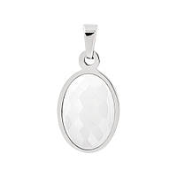 Кулон родій із керамічною вставкою "Овал"