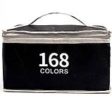 Величезний Набір скетч маркерів 168 кольорів Touch Raven для малювання, в чорному корпусі, фото 6