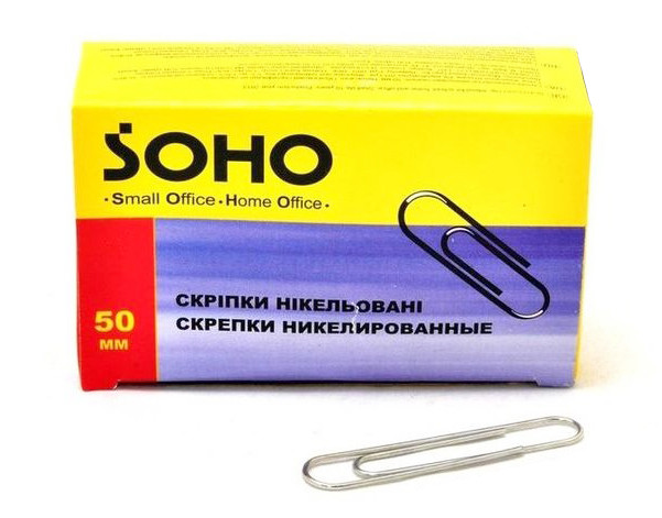 Скріпки 50 мм SOHO 4906 (100 шт.)