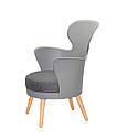Крісло ARMIN сірий 16 на букових ніжках з м'яким сидінням, фото 7