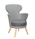 Крісло ARMIN сірий 16 на букових ніжках з м'яким сидінням, фото 8