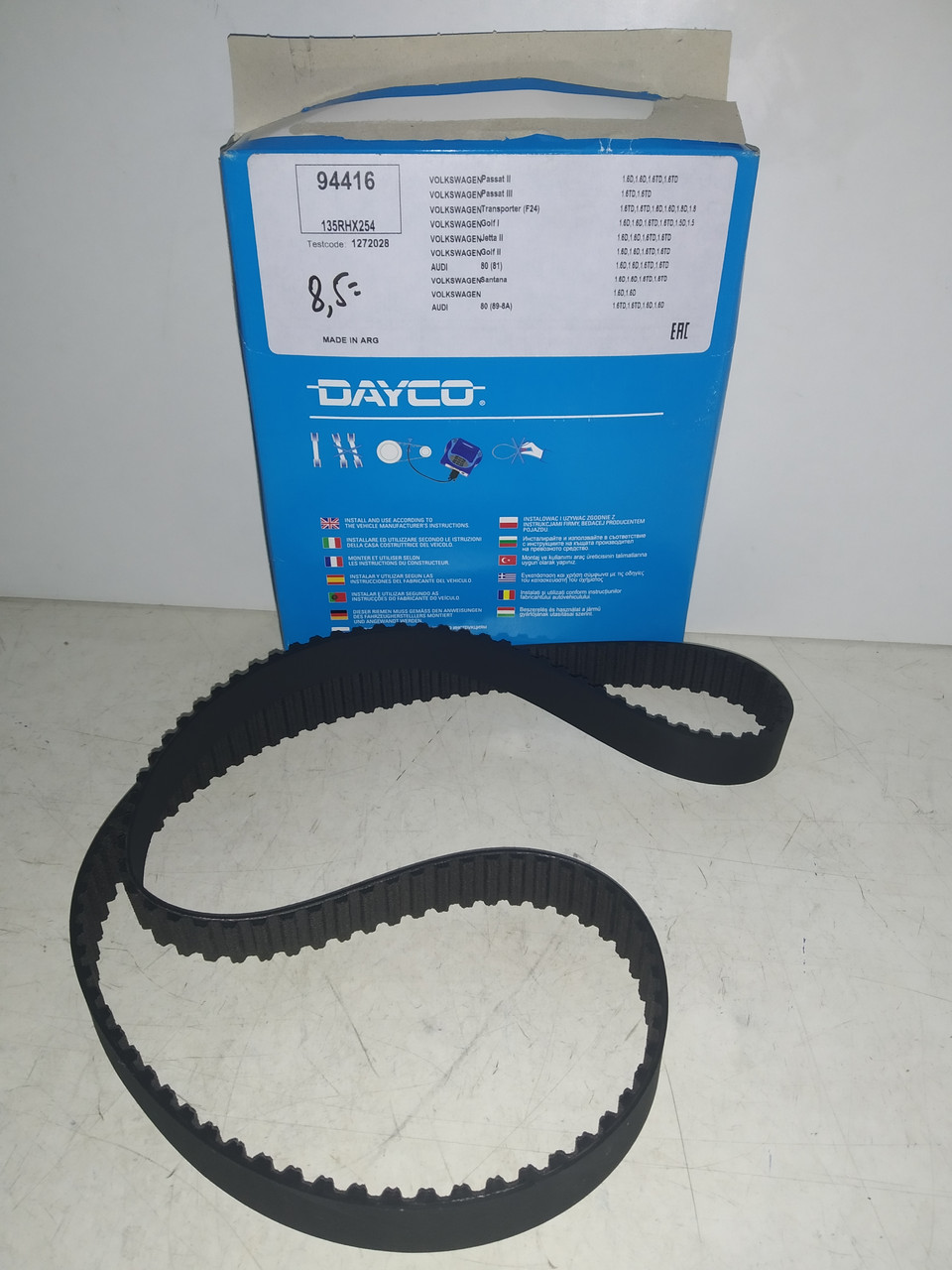 Dayco Ремінь ГРМ AUDI, VW 80, 90, CADDY, GOLF, ILTIS, JETTA, PASSAT, SANTANA, TRANSPORTER