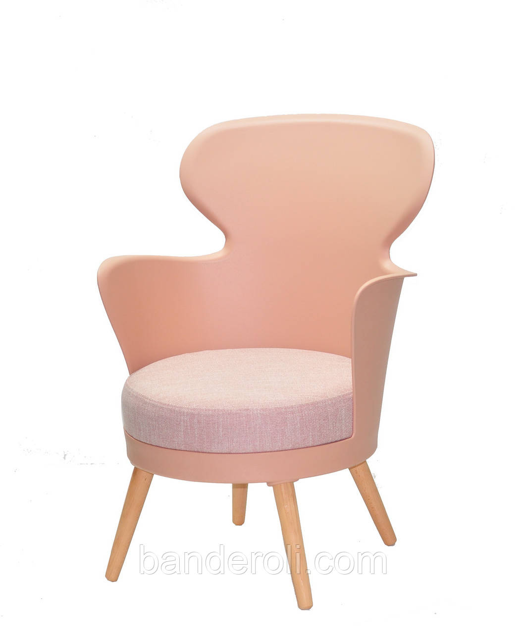 Крісло ARMIN сірий 16 на букових ніжках з м'яким сидінням, фото 1