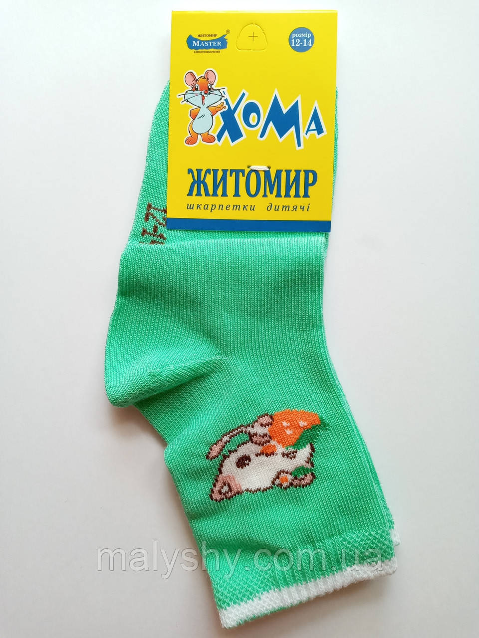 Дитячі демісезонні шкарпетки ХОМА ЖИТОМИР р. 12-14 КІТ - зелений / шкарпетки весна-осінь