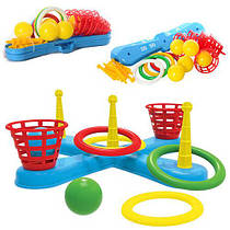 Іграшка Кільцеброс Плюс ТехноК 3411, вік від 3 років, 5 кілець, розвиває моторику та спритність