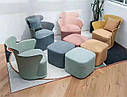 Пуф Elin зелений м'який 540 x 540 x 400H, фото 3