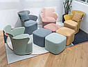 Лаунж крісло Elin м'ятний зелений з м'яким пуфом-сидінням і подушкою, фото 7