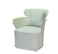 Лаунж кресло Elin мятный зеленый с мягким пуфом-сиденьем и подушкой