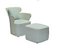 Лаунж крісло Elin м'ятний зелений з м'яким пуфом-сидінням і подушкою, фото 3