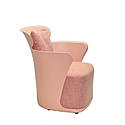 Лаунж крісло Elin рожеве з м'яким пуфом-сидінням і подушкою, фото 3