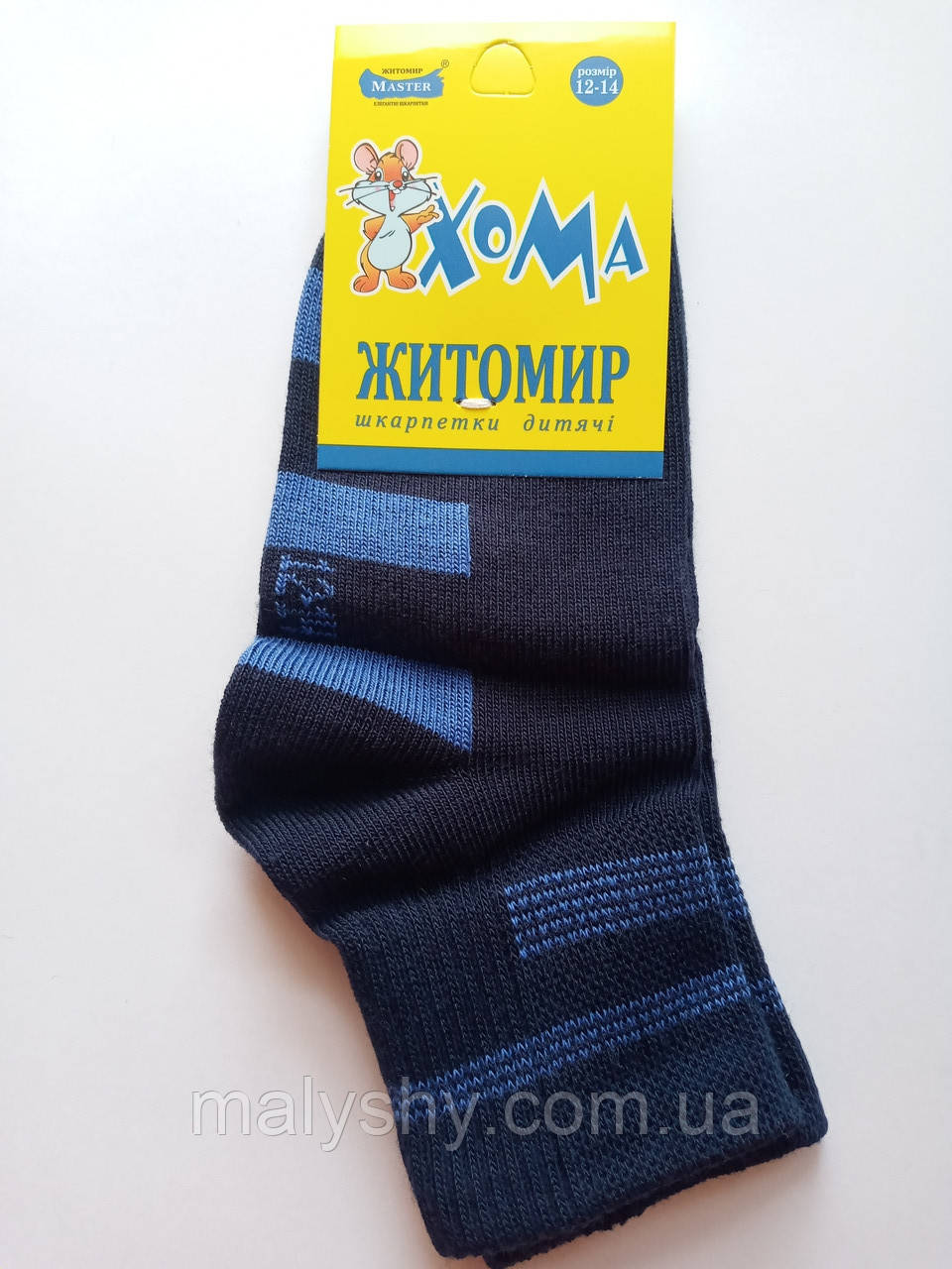 Дитячі демісезонні шкарпетки ХОМА ЖИТОМИР р. 12-14 ПОЛОСА - темно-синій / шкарпетки весна-осінь