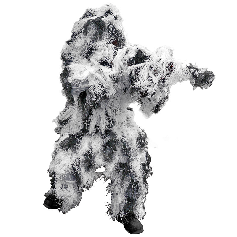 Костюм Маскувальний Mil-Tec Anti Fire Ghillie Suit 4 PC (Мара) Snow, Поліестер