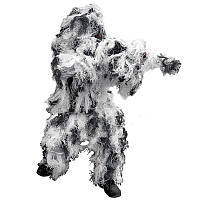 Костюм Маскувальний Mil-Tec Anti Fire Ghillie Suit 4 PC (Мара) Snow, Поліестер