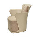 Лаунж крісло Elin бежевий з м'яким пуфом-сидінням і подушкою, фото 4