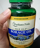 Олія огірковика Puritan's Pride  Borage Oil 1000 mg Max GLA 100 капсул, фото 2