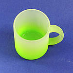 Кружка скляна матова с кольоровим дном САЛАТОВА, фото 2