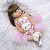 Силіконова лялька як жива Reborn Doll довге волосся 55 см Дівчинка Моніка Колекційна красива лялька реборн, фото 2