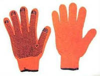 Перчатки оранжевые с ПВХ точкой