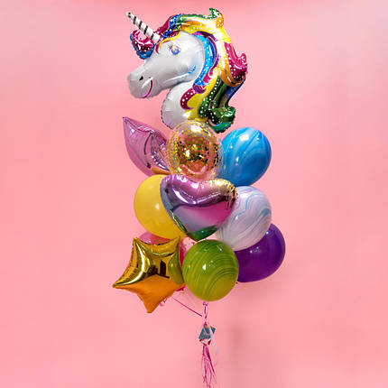Кульки на день народження дівчинці з фігурою Єдиноріг, фото 2