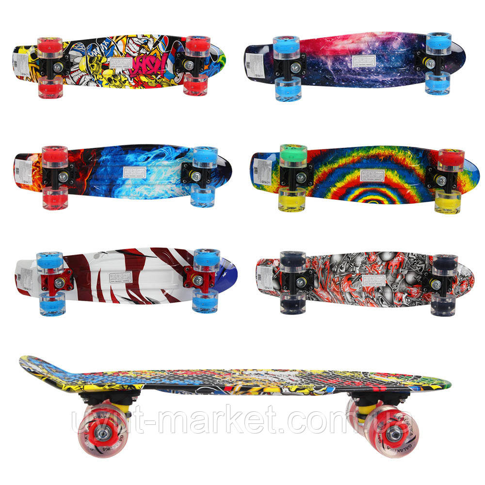 Скейтборд дитячий 22", 55х19 см світні колеса GSK-0001/1, фото 1