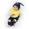 Силиконовая кукла пупс Reborn Doll Мальчик Вовочка 55 см Коллекционная виниловая кукла новорожденный младенец, фото 2