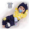 Силиконовая кукла пупс Reborn Doll Мальчик Вовочка 55 см Коллекционная виниловая кукла новорожденный младенец, фото 4