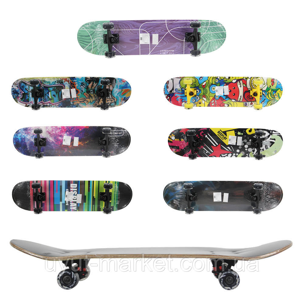 Скейтборд дитячий дерево клен 31" 68х19см GSK-0006 до 100кг, фото 1