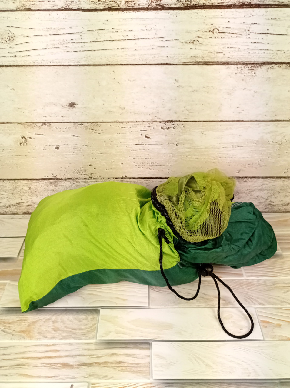 Подвесной туристический походный гамак с москитной сеткой переносной двохместный Зеленый Оригинальные фото - фото 5 - id-p1425809618