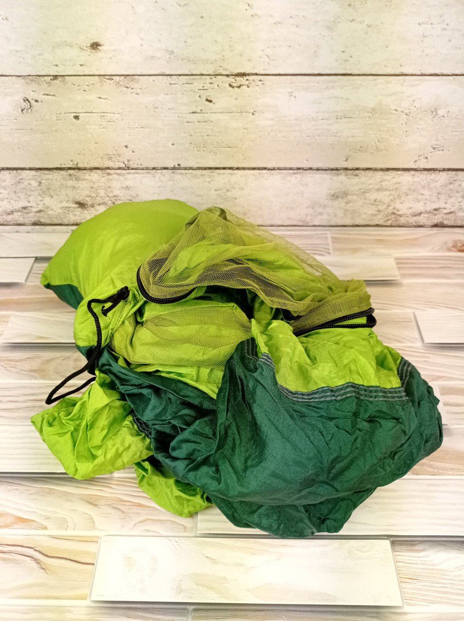 Подвесной туристический походный гамак с москитной сеткой переносной двохместный Зеленый Оригинальные фото - фото 6 - id-p1425809618