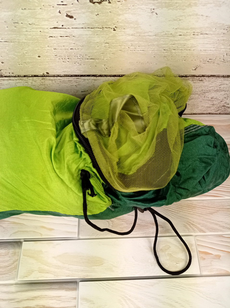 Подвесной туристический походный гамак с москитной сеткой переносной двохместный Зеленый Оригинальные фото - фото 7 - id-p1425809618