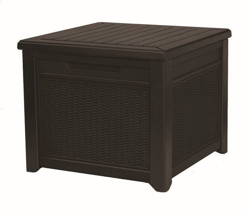 Стіл-скриня PROSPERPLAST CUBE RATTAN 208 л, коричневий, фото 2