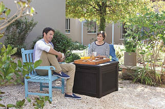 Стіл-скриня PROSPERPLAST CUBE RATTAN 208 л, коричневий, фото 5