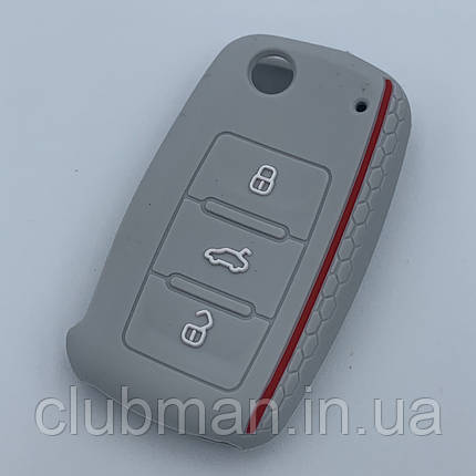 Силіконовий чохол для ключа VW Golf 4 5 6 7 Bora Jetta POLO MK4 MK6 Bora Passat B5 B6 сірий, фото 1