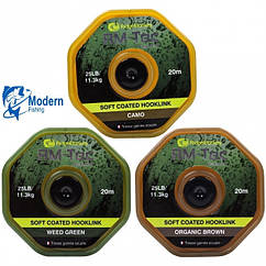 Повідцевий матеріал RIDGEMONKEY RM-TEC SOFT COATED HOOKLINK Weed Green 25 лB20m