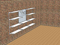 Система настінних стелажів Н 1450х1200 мм тип 9, металеві стелажі в майстерню, стелажі металеві збірні, стелаж для зберігання