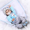 Силіконова лялька новонароджене немовля реборн хлопчик Гаррі 55 см Колекційна реалістична лялька пупс Reborn, фото 2