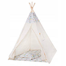 Дитячий намет (вігвам) Springos Tipi XXL TIP14 White/Mix