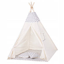 Дитячий намет (вігвам) Springos Tipi XXL TIP03 White/Grey