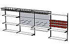Металевий настінний стелаж Н1450х950 мм ТИП 11(МЯ), стелаж на стіну для зберігання, торговий стелаж настінний, стелаж на СТО, фото 2
