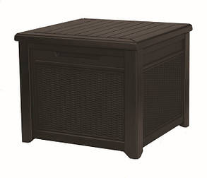 Стіл-скриня PROSPERPLAST CUBE RATTAN 208 л, коричневий, фото 1