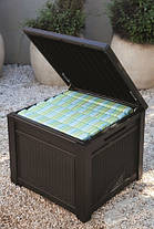 Стіл-скриня PROSPERPLAST CUBE RATTAN 208 л, коричневий, фото 4