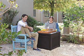 Стіл-скриня PROSPERPLAST CUBE RATTAN 208 л, коричневий, фото 5