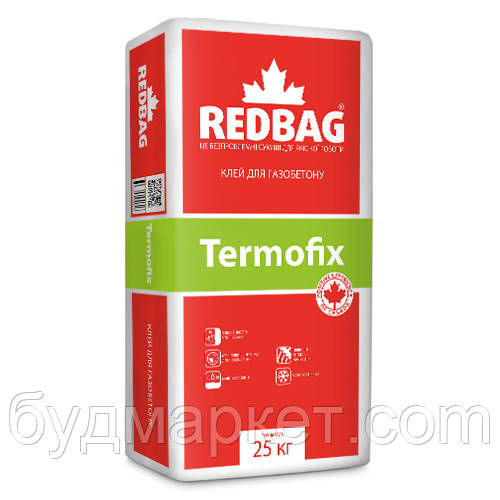 Клей для газобетонних блоків Termofix Redbag 25 кг (48 шт/палета)