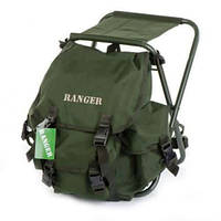 Складаний стілець рюкзак для риболовлі Рибальський стілець із рюкзаком туристичний Ranger Стільчик похідний для природи