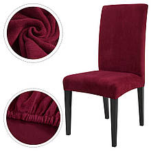 Універсальні чохли на стільці декоративні, чохли на стільці зі спинкою стрейч 6 штук Бордовий