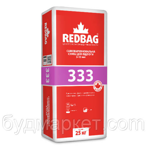 Самовирівнююча суміш для підлоги 333 Redbag 25 кг (48 шт/паллета)