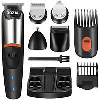 Риммер стайлер для стрижки волос и бороды профессиональный аккумуляторный беспроводной 6в1 Rozia IPX6 HQ-5900