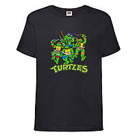 Футболка детская Черепашки ниндзя (Mutant Ninja Turtles06) черная, размер 98-104-116-128-140-152-164 см